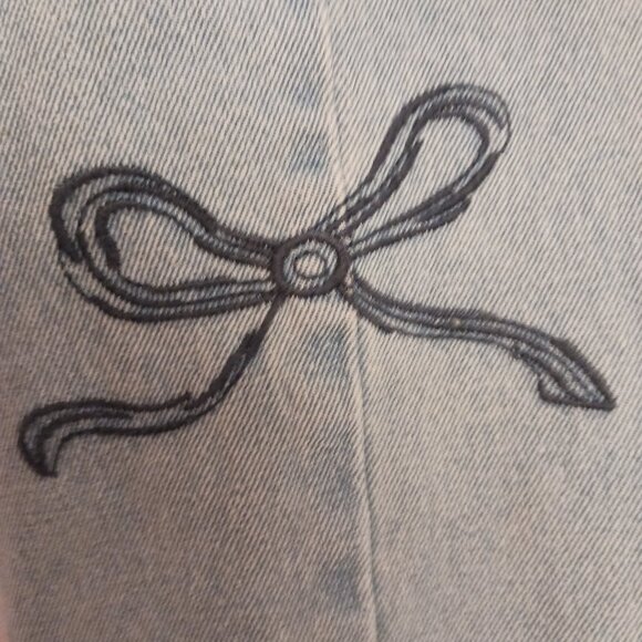 Dazy Wide Leg High Rise Jeans W/ Stitched Ribbons On Sides LRG (14 1/4 " Waist) - Picture 8 of 15